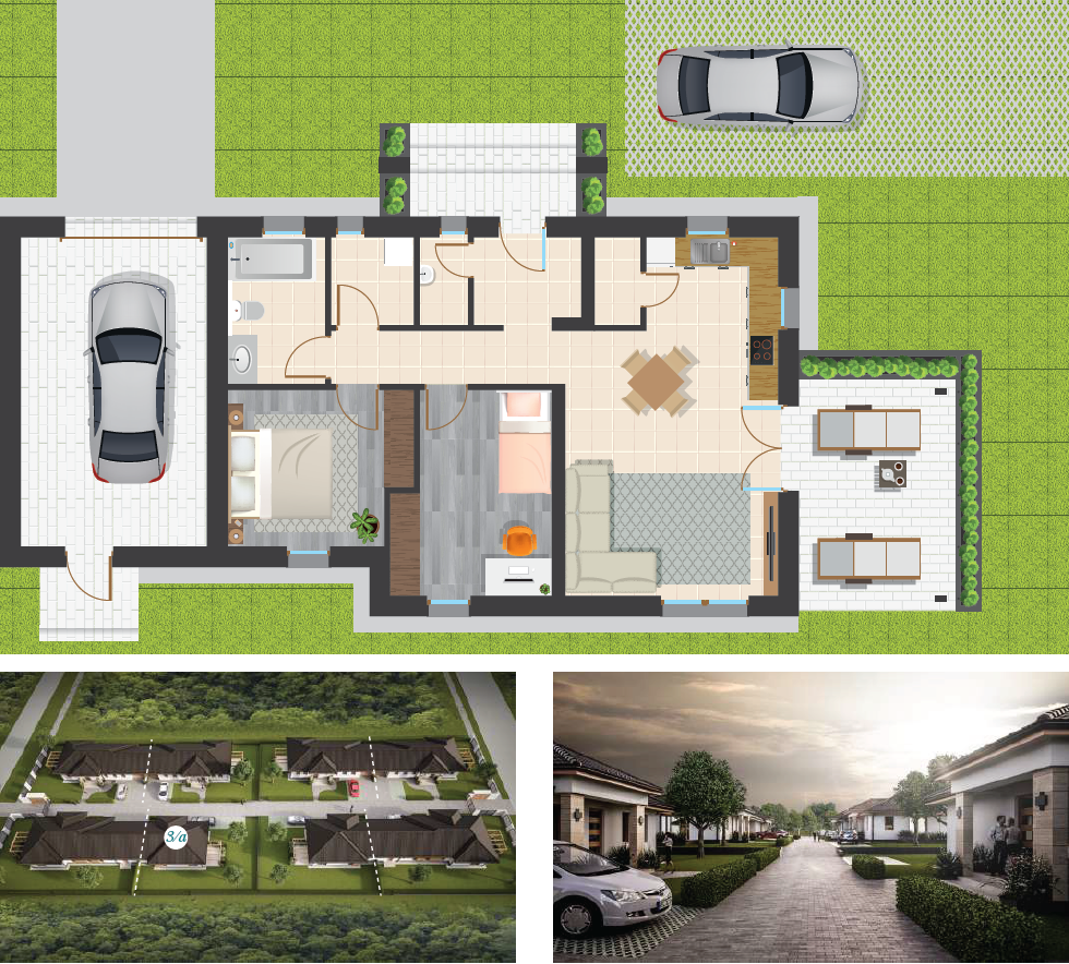 Ikerházak 3/a lakás típus