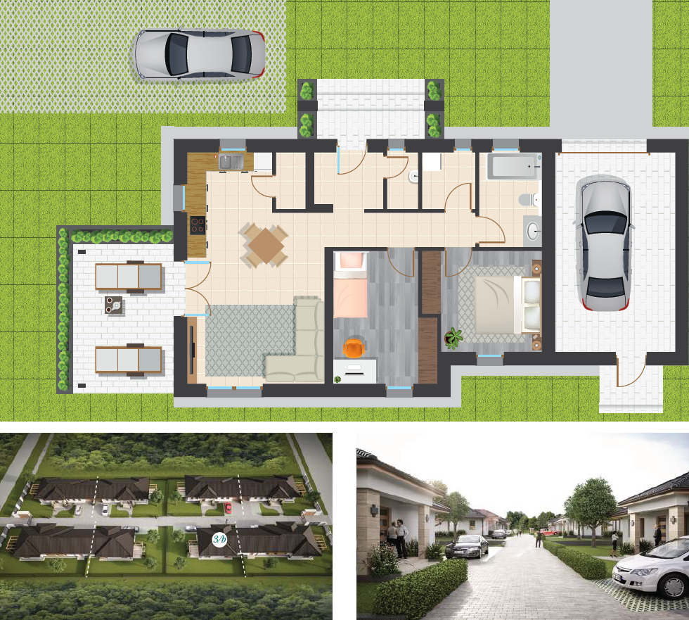 Ikerházak 3/b lakás típus